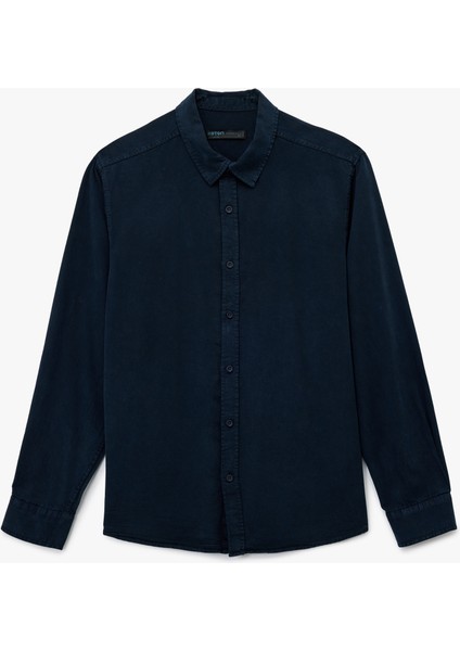 Regular Fit Uzun Kollu Düğmeli Klasik Yaka Gömlek