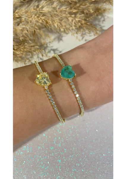 Sarı Turmalin Kalp Bileklik (Farklı Renk Çalışılır) indirimleri