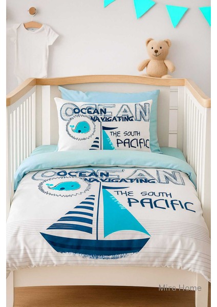 Dijital Baskılı 3D Pamuklu Yenidoğan Bebek Nevresim Takımı South Pasific modelleri