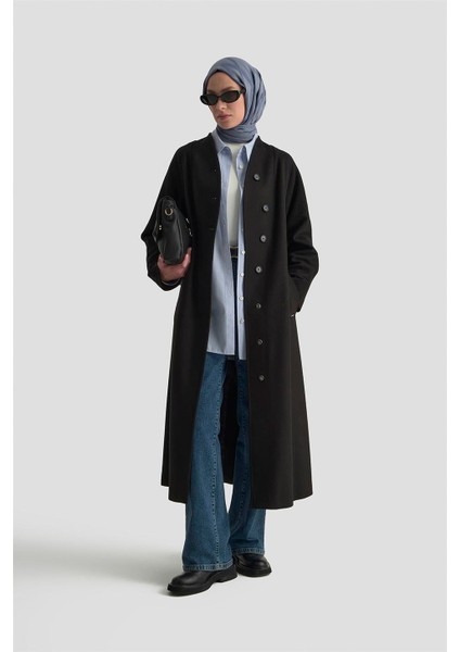 Kaşe Manto 25K8603 Siyah