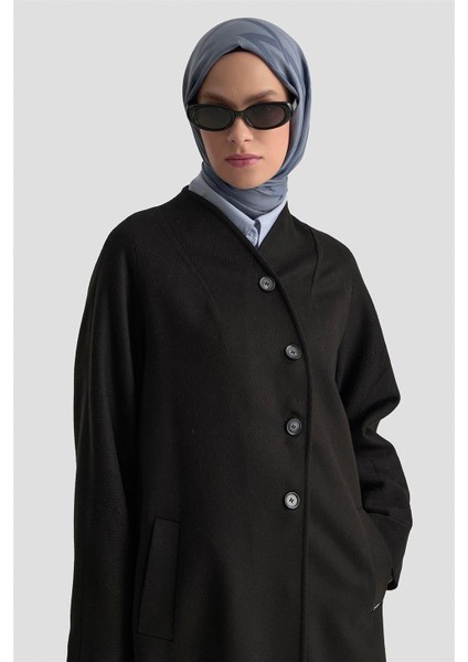 Kaşe Manto 25K8603 Siyah fırsatları