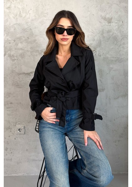 Kadın Kısa Kuşaklı Trençkot 5970