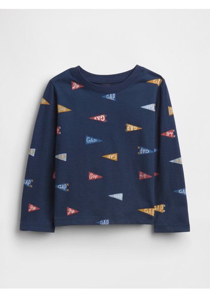 Erkek Bebek Lacivert Gap Logo Baskılı T-Shirt