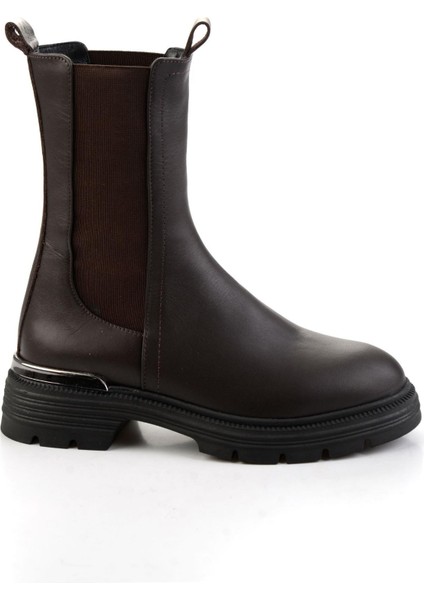 Kahve Hakiki Deri Kadın Bot & Bootie K02724250503