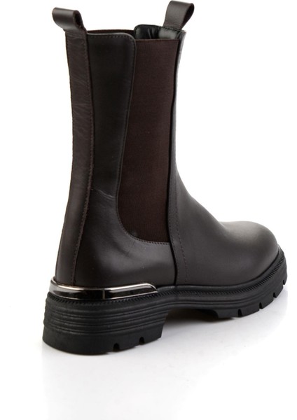 Kahve Hakiki Deri Kadın Bot & Bootie K02724250503 modelleri