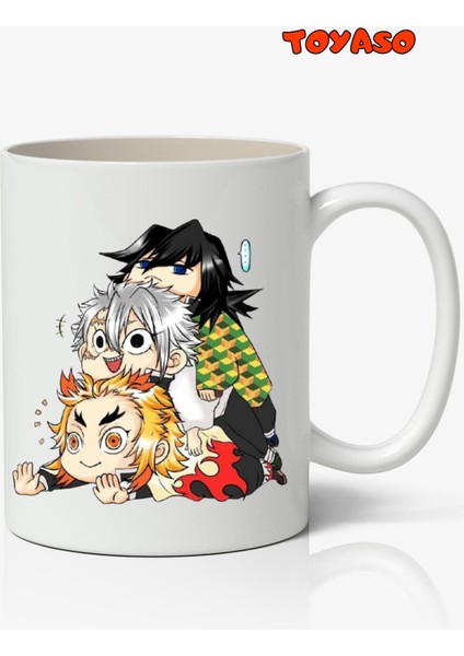 Iblis Keser Demon Slayer Karakterler Anime Temalı Beyaz Kupa Bardak Sevgiliye Arkadaşa Hediye V3