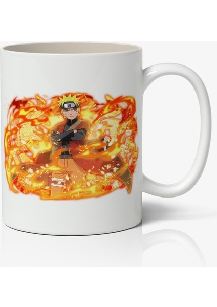 Naruto Özel Temalı Beyaz Porselen Kupa Bardak