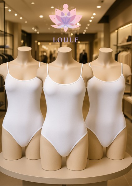 Kadın 3 Adet Likralı & Pamuklu Ip Askı Çıtçıtlı Body LL.IL.249.011