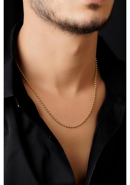 14 Ayar Altın Top Zincir Erkek Kolye 2.50 mm