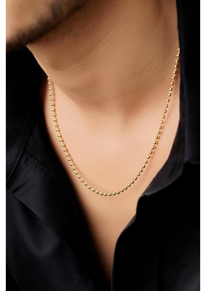 14 Ayar Altın Top Zincir Erkek Kolye 2.50 mm modelleri