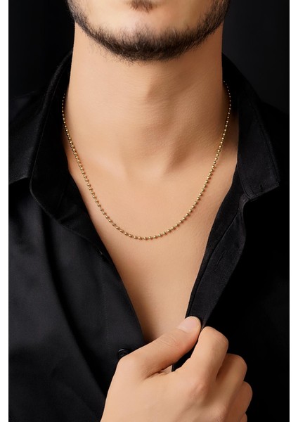 14 Ayar Altın Top Zincir Erkek Kolye 2.50 mm fırsatları