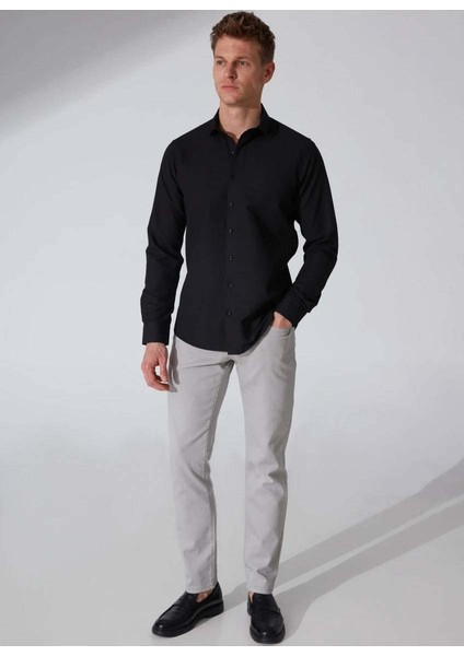 Armürlü Slim Siyah Erkek Gömlek GM2024700573 fiyatları