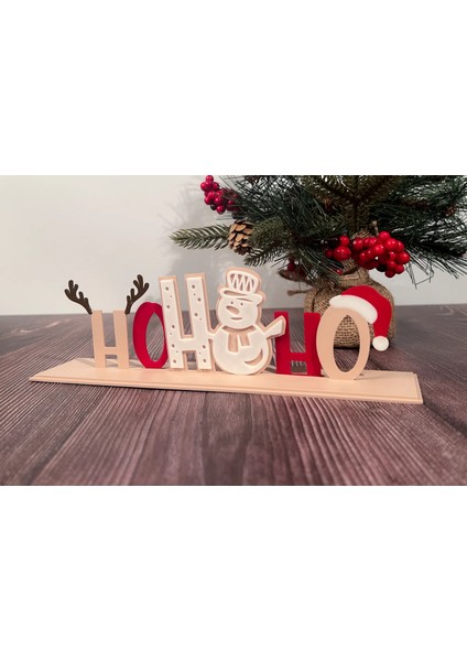 Ho Ho Ho Masa Dekoru | Renkli Yılbaşı Temalı Noel Süsü