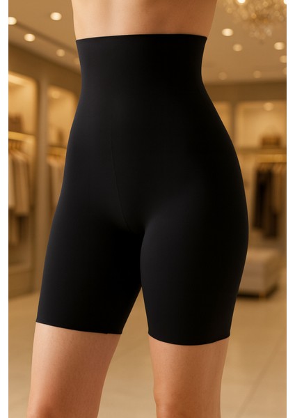 Toparlayıcı Süper Yüksek Bel Diz Üstü Lazer Kesim Siyah - Ten Rengi 2 Adet Korse OL.01.NB.9210 fiyatları