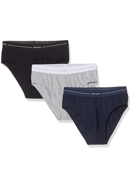 Erkek Iç Giyim 3'lü Siyah & Lacivert & Gri Slip Çamaşır L1.ER.O04.S007