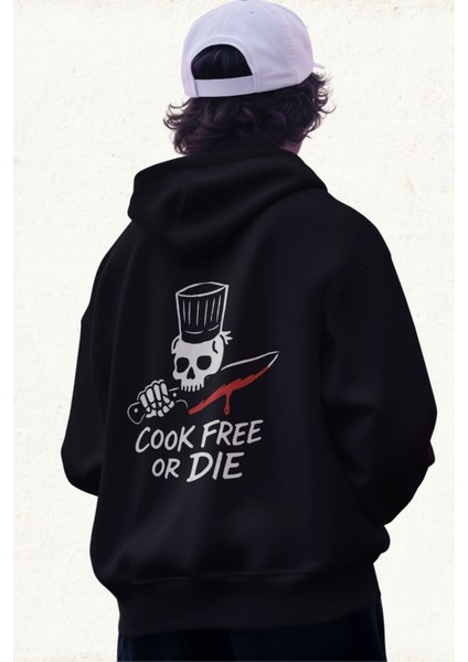 Unisex Erkek/kadın Yes Chef Baskılı Pamuklu Oversize Kapüşonlu Sweatshirt