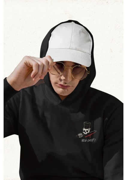 Unisex Erkek/kadın Yes Chef Baskılı Pamuklu Oversize Kapüşonlu Sweatshirt fiyatları