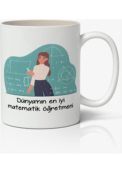Matematik Öğretmeni 24 Kasım Öğretmenler Günü Temalı Beyaz Kupa Bardak Sevgiliye Arkadaşa Hediye