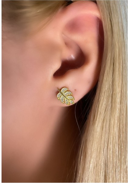 Mini Yaprak Küpe 925 Ayar Gümüş Tek Adet fırsatları