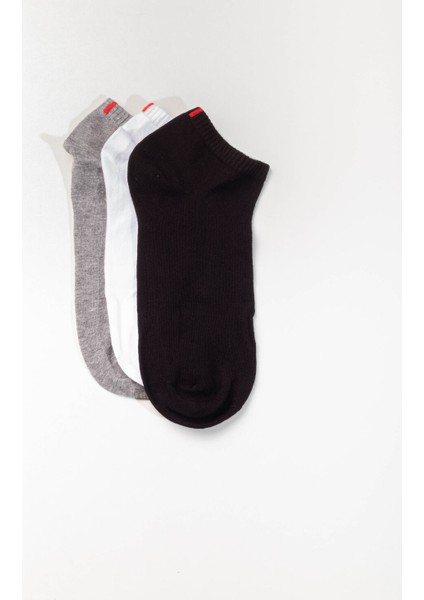 Run 3 lü Erkek Basic Patik Çorap Siyah/Beyaz/Gri