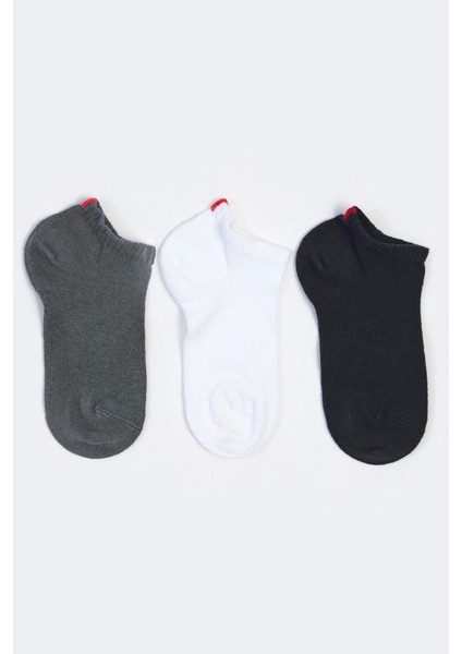 Run 3 lü Erkek Basic Patik Çorap Siyah/Beyaz/Gri modelleri