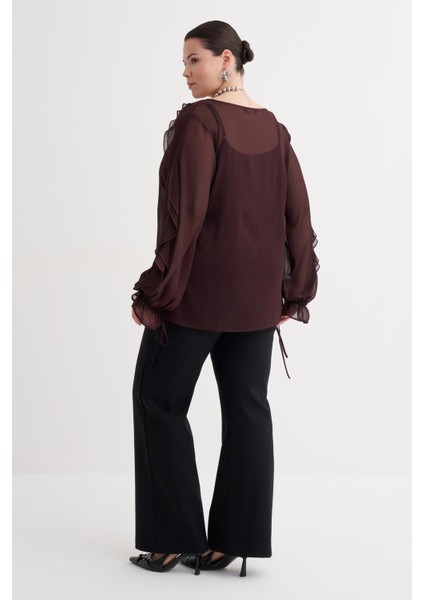 Fırfır Detaylı Şifon Bluz indirimleri