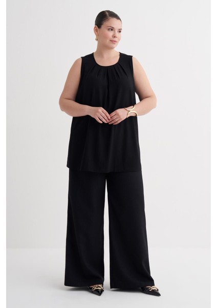 Pile Detaylı Örme Bluz modelleri