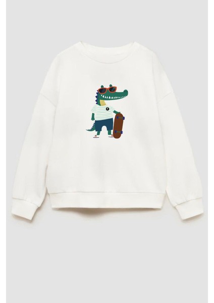 Erkek Çocuk Baskılı 3 Iplik Kumaş Pamuklu Sweatshirt fiyatları