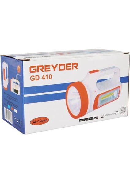 GD-410 Solar Şarjlı 3 Watt 12 LED El Feneri Işıldak fırsatları