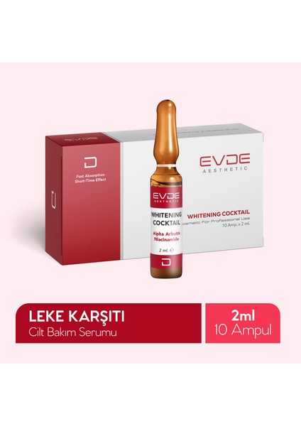 Whitening Cocktail | Leke Görünümünü Azaltmaya Yardımcı Aydınlatıcı Serum (Niacinamide + Alpha Arbutin) 2ml x 10 Ampul
