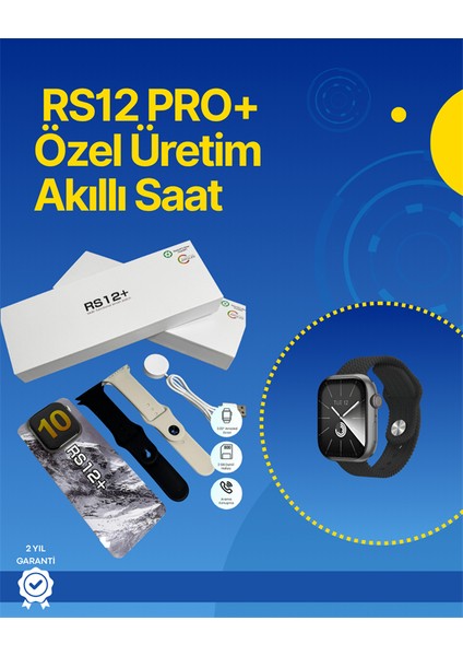 . RS12 Pro+ 2025 Serisi Full Ekranlı Akıllı Saat – 2gb Hafıza Titanyum Kasa Su - EMY7471-1255