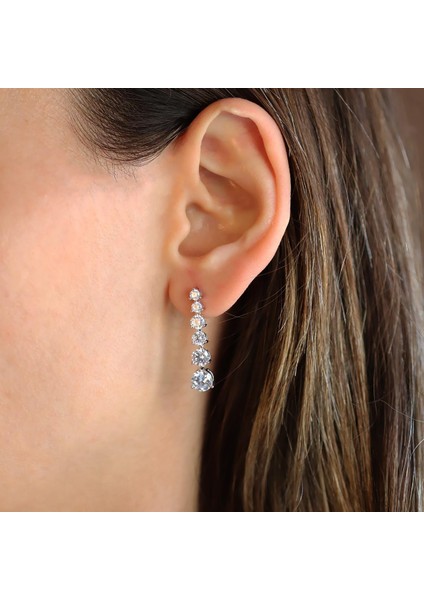 Zirkon Taşlı Su Yolu Gümüş Küpe fiyatları