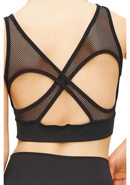 Askılı Sporcu Sütyeni Sırt Tül Detaylı Toparlayıcı Crop Bra modelleri