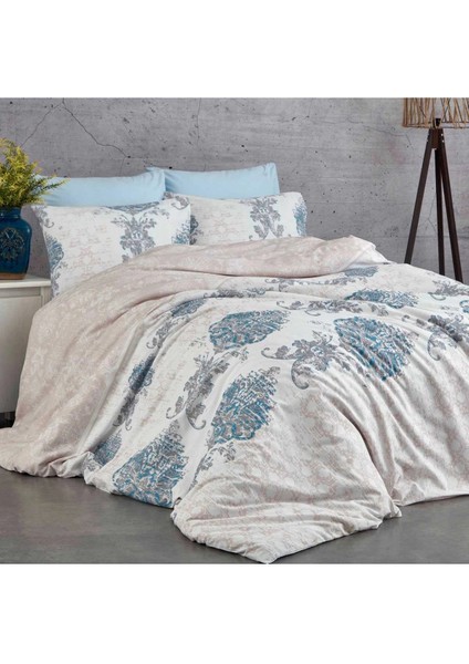 Çift Kişilik Nevresim Takımı Pamuklu Mavi Asalet