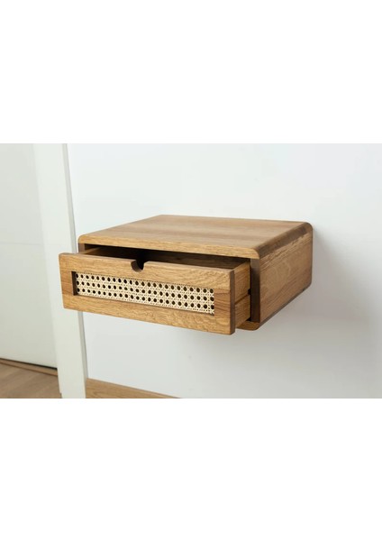 Ahşap Rattan Detay Duvara Monte Modern Komodin fırsatları