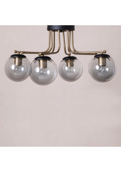 Dörtlü Siyah Camlı Eskitme Sarkıt Avize fiyatları