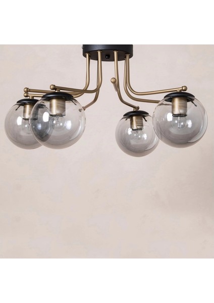 Dörtlü Siyah Camlı Eskitme Sarkıt Avize fırsatları