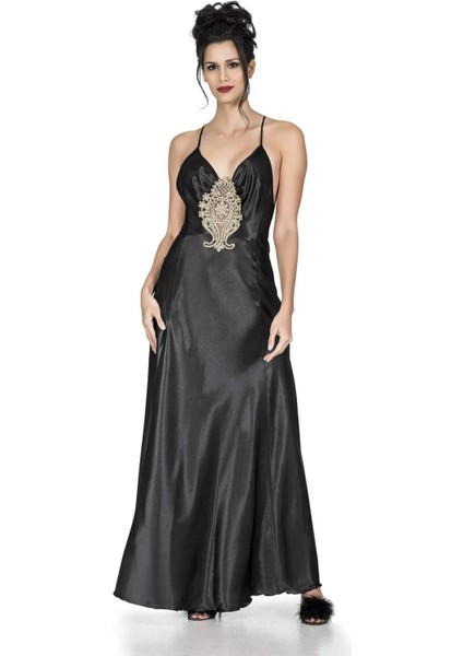 Özel Üretim Dantel Detaylı Kadın Fantezi Şık Rahat Uzun Erotik Motifli Gecelik