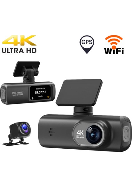 V22 Hd 4K Kamera Ön ve Arka Çift Kayıt Wifi Araç Içi Kamera indirimleri