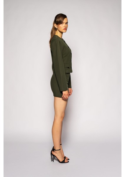 Kadın Açık Haki Çan Kesim Mini Etek fiyatları