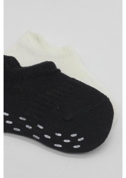 2li Sneakers Kaymaz Basic Penye Çorap 20103 Siyah Ekru fırsatları