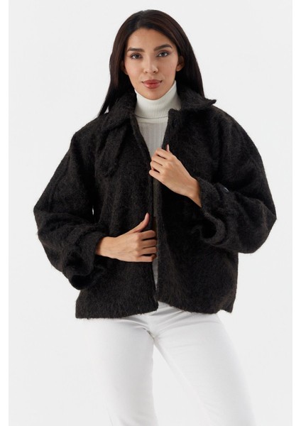 Kısa Kaşe Kaban Sıyah