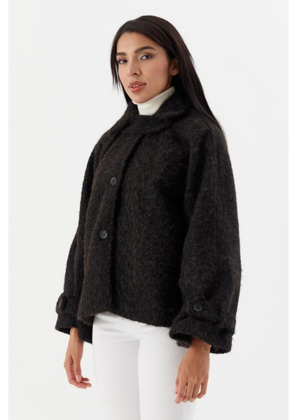 Kısa Kaşe Kaban Sıyah modelleri