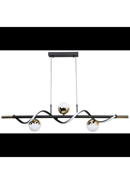 Rose Gold LED Camlı Modern Avize