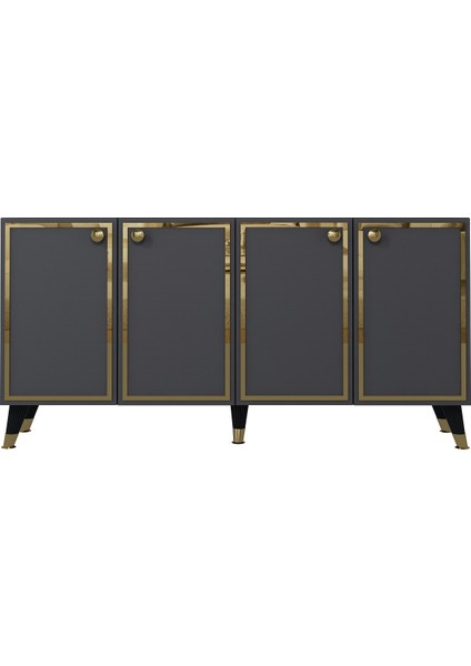 8203-1CT KB150 Konsol, Tv Ünitesi Antrasit-Altın fiyatları