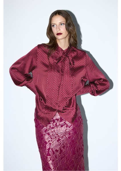 Fularlı Bluz Emp.bordo 11546031000