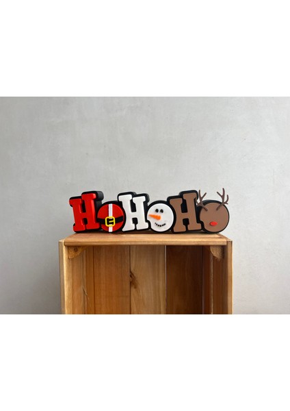 Ho Ho Ho Yılbaşı Masa Dekoru – Noel Temalı 3D Tasarım (2 Renk Seçeneği) modelleri