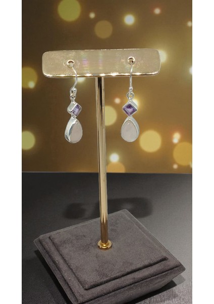 Pembe Kuvars ve Ametist Taşlı 925 Ayar Gümüş Takı Seti fırsatları