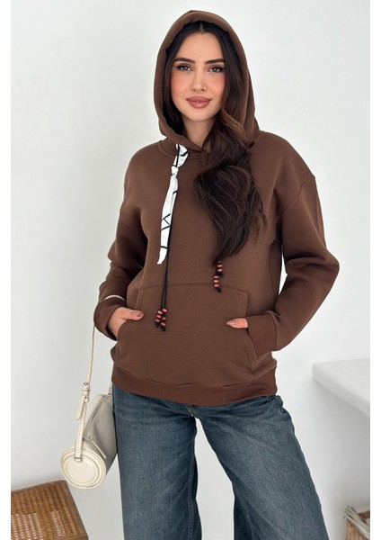 Kadın Fular Detaylı Kapüşonlu Sweatshirt – Casual Charm indirimleri