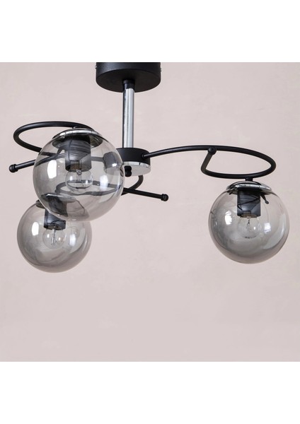 Üç Siyah Camlı Füme Renkli Sarkıt Avize fiyatları